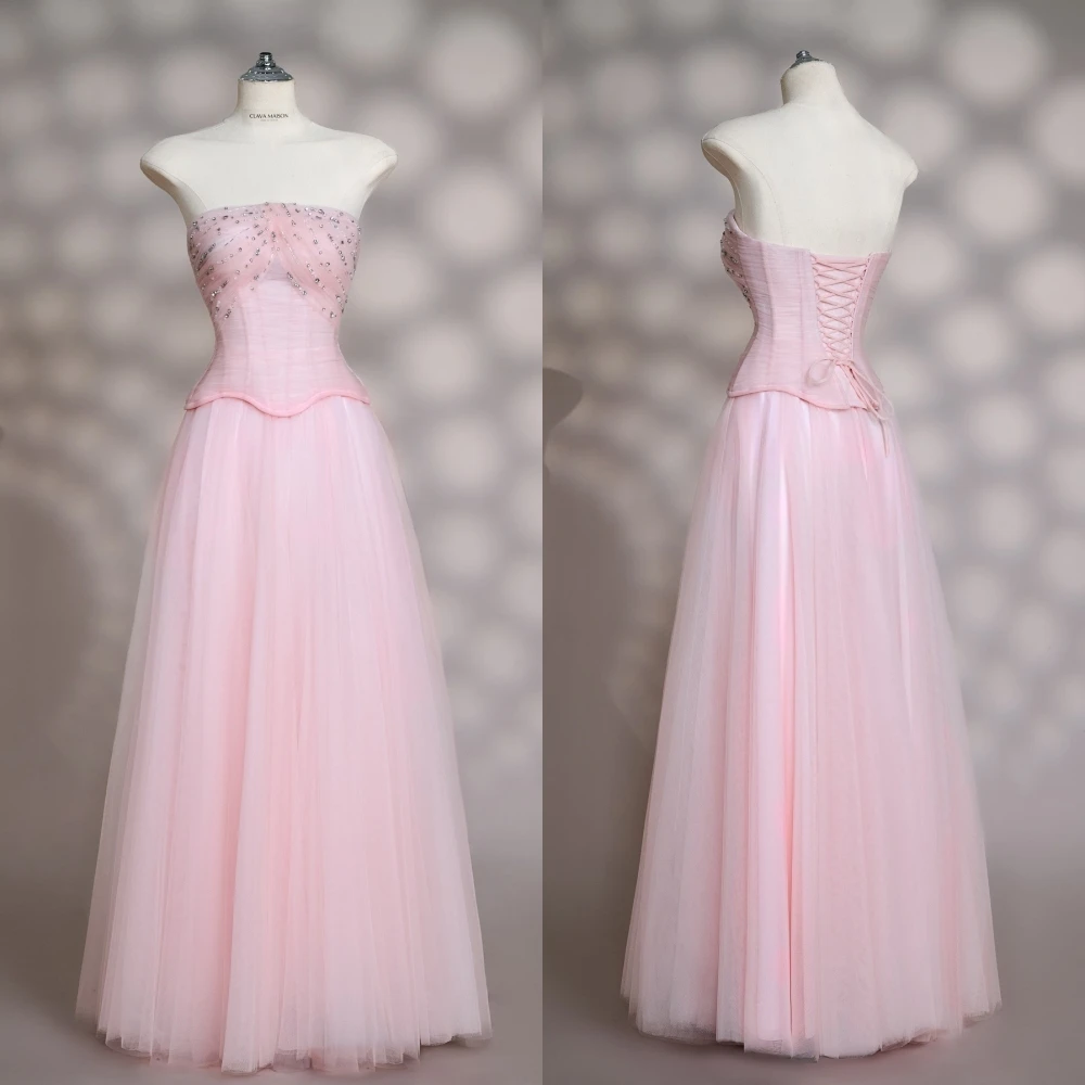 Элегантное вечернее платье трапециевидной формы без бретелек без рукавов по индивидуальному заказу, современные нежные платья для особых случаев на заказ, платья знаменитостей высокого качества