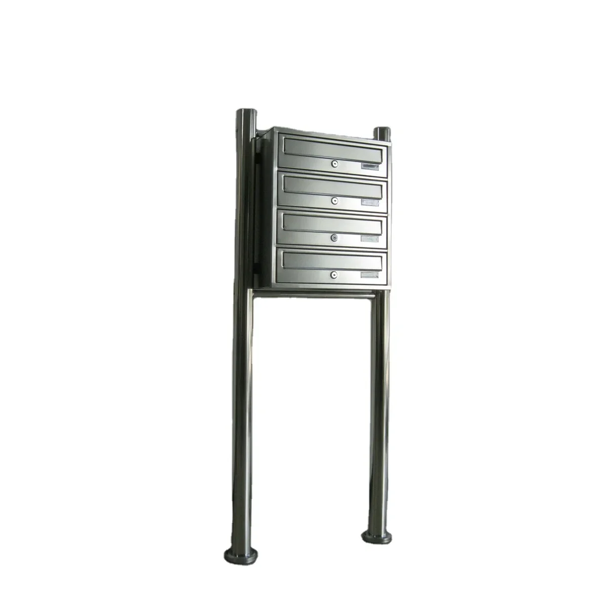 304 Stainless Steel outdoor apartment waterproof 4 mailer box with stand postbox