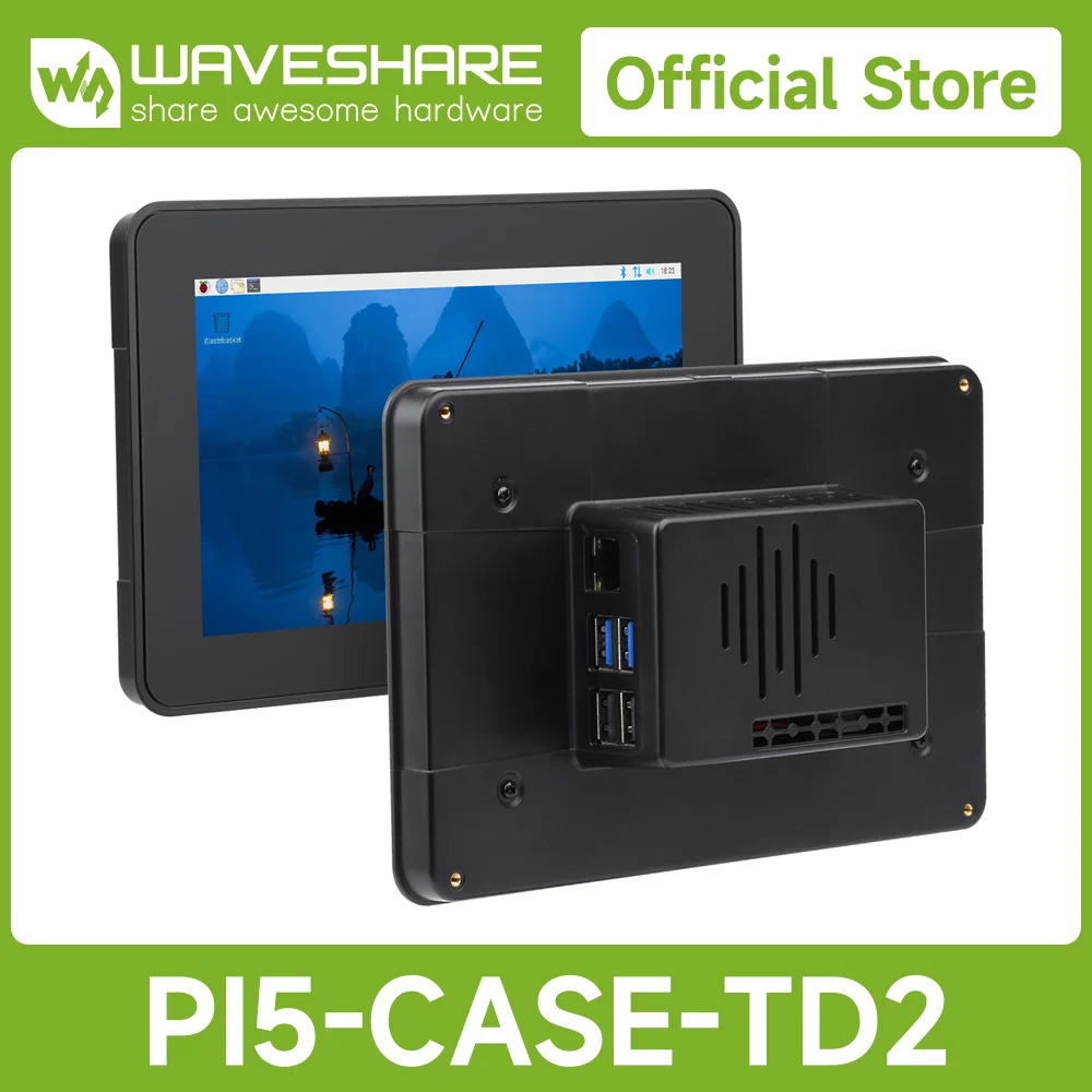 Waveshare Protective Case For Raspberry Pi 7inch Touch Display 2 And Raspberry Pi 5, Compatible With Multiple 7inch Screens