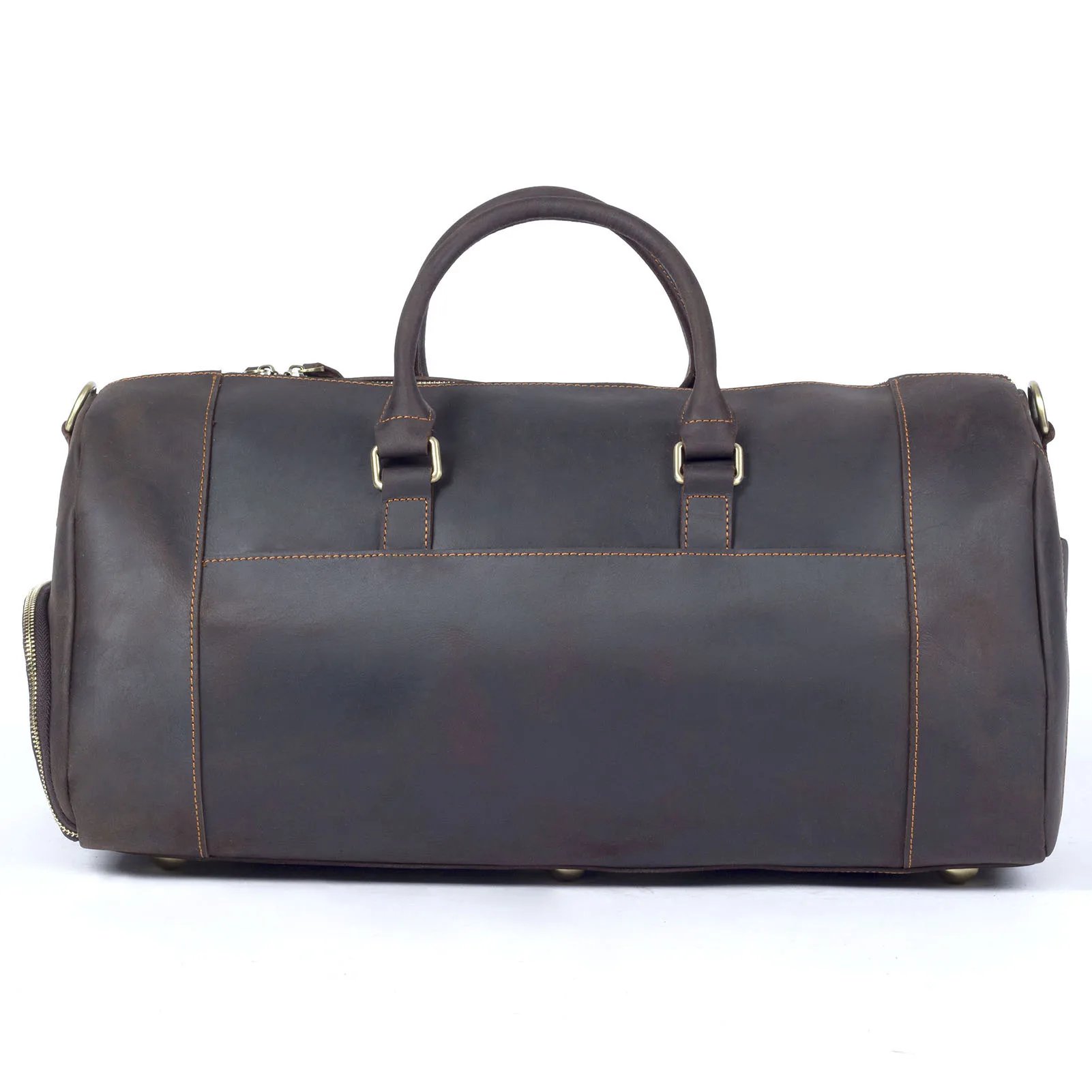 S.WORKER Echtleder-Reisetasche Klassische Vintage Vollnarbenleder-Reisetasche Wochenendtasche Sporttasche Handtasche – Detail 21