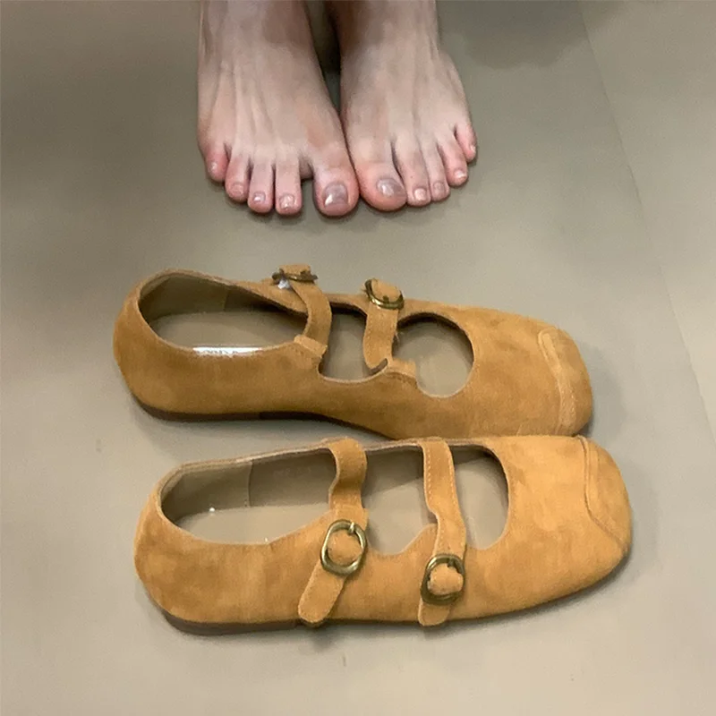 

Square Toe Women's Loafers Shoes Designer Casual Sport Shoes 2025 Autumn Fad Buckle Dress Shoes New Soft Comfort Mujer Zapatos