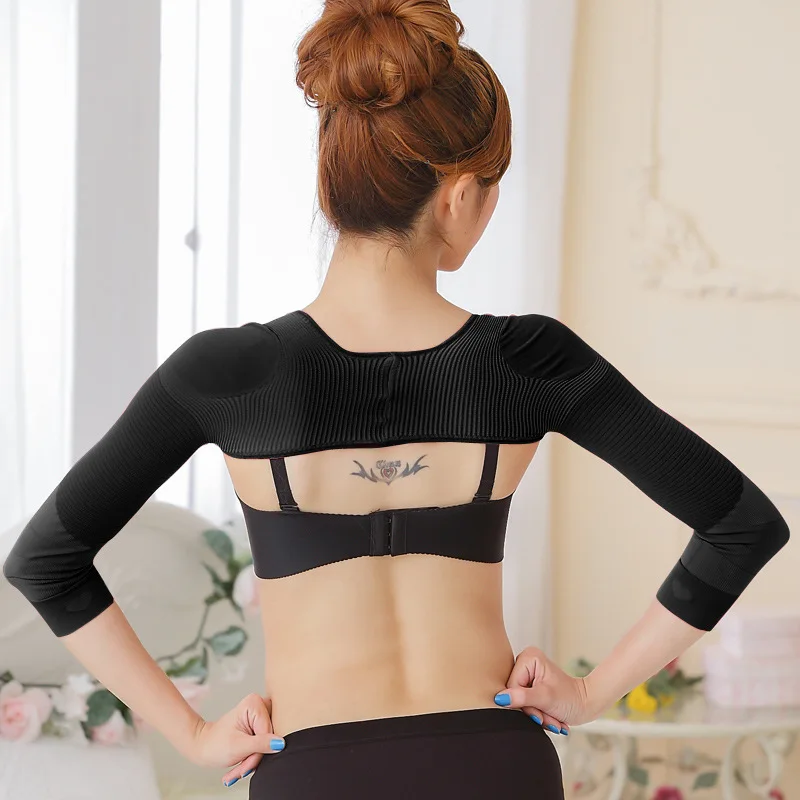 Women Arm Sleeve New Back Correction Pure Color Body Shaping Sexy Slim Comfortable Spring Summer Breathable Shoulder Protector