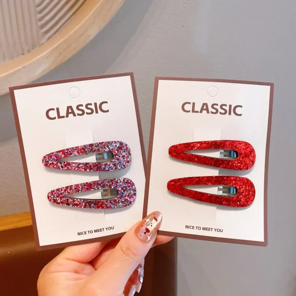 14pcs Glitter Water Drop BB Hair Clips Cute Kid Girls Sparkly Barrettes Daily Party Holiday Fashion Lovely Hair Accessories ZX07
