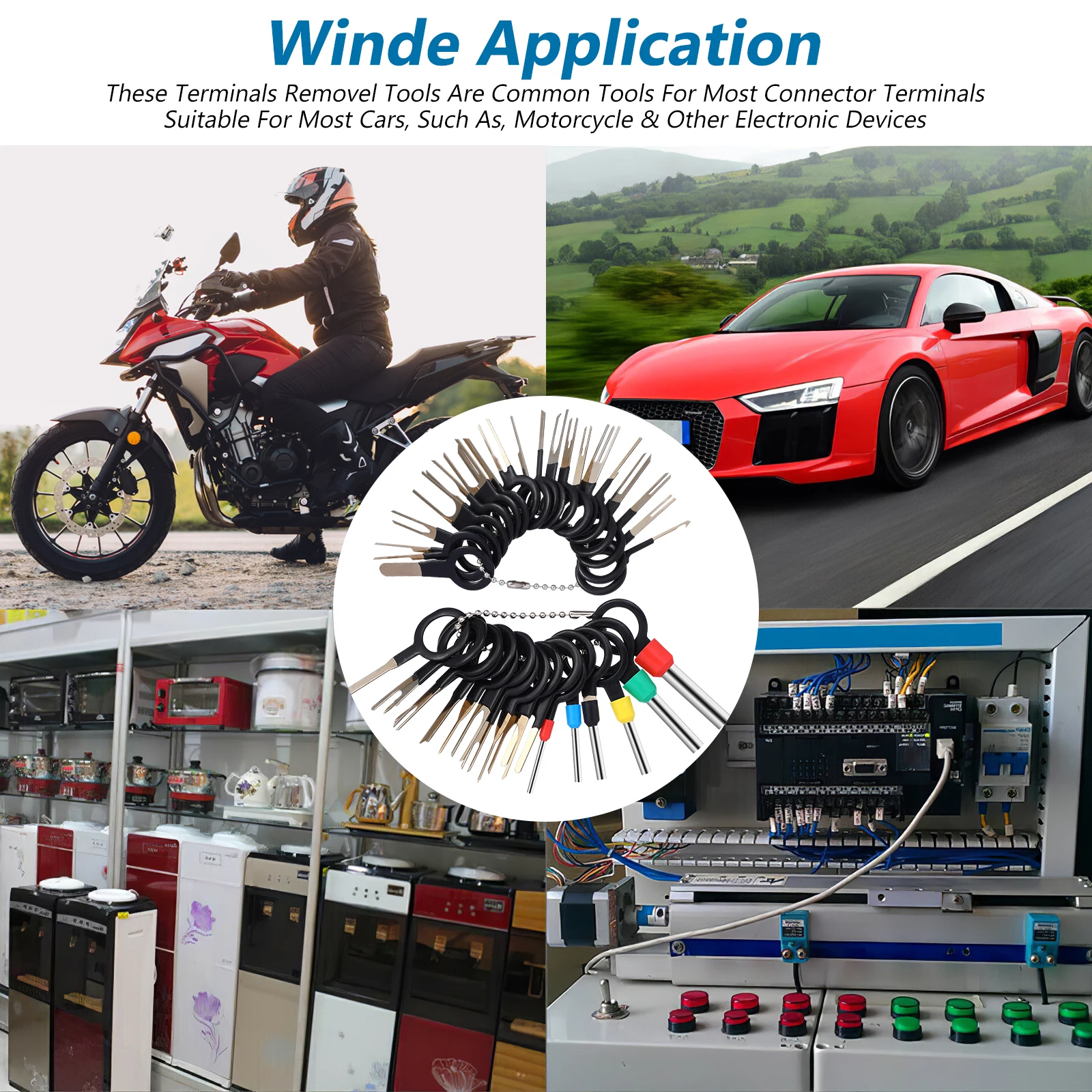 76 قطعة مجموعة أدوات طرفية سلك السيارة دبوس النازع أدوات السيارات للميكانيكا أدوات كهربائية للسيارات Depinning مجموعة إصلاح