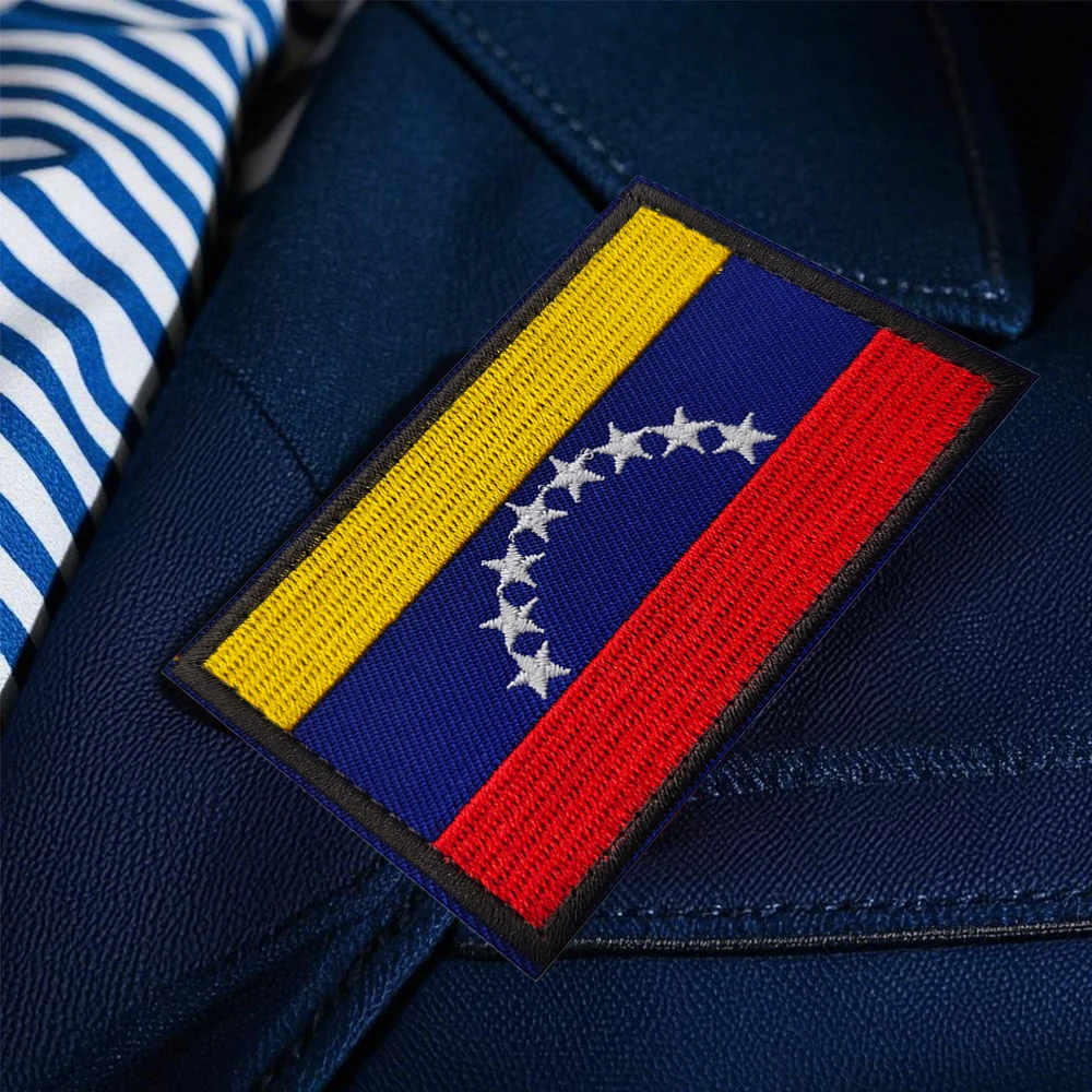 فنزويلا العلم المطرزة زين بقع فنزويلا عاكس الأشعة تحت الحمراء هوك وحلقة بقع التكتيكية ملصقات على ظهره #3