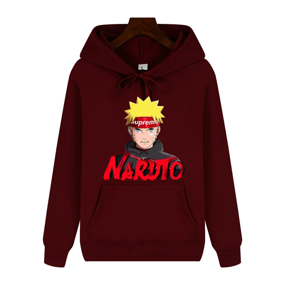 Uzumaki Naruto bella stampa autunno/inverno confortevole morbido ispessimento felpa con cappuccio da strada calda moda casual di alta qualità da uomo