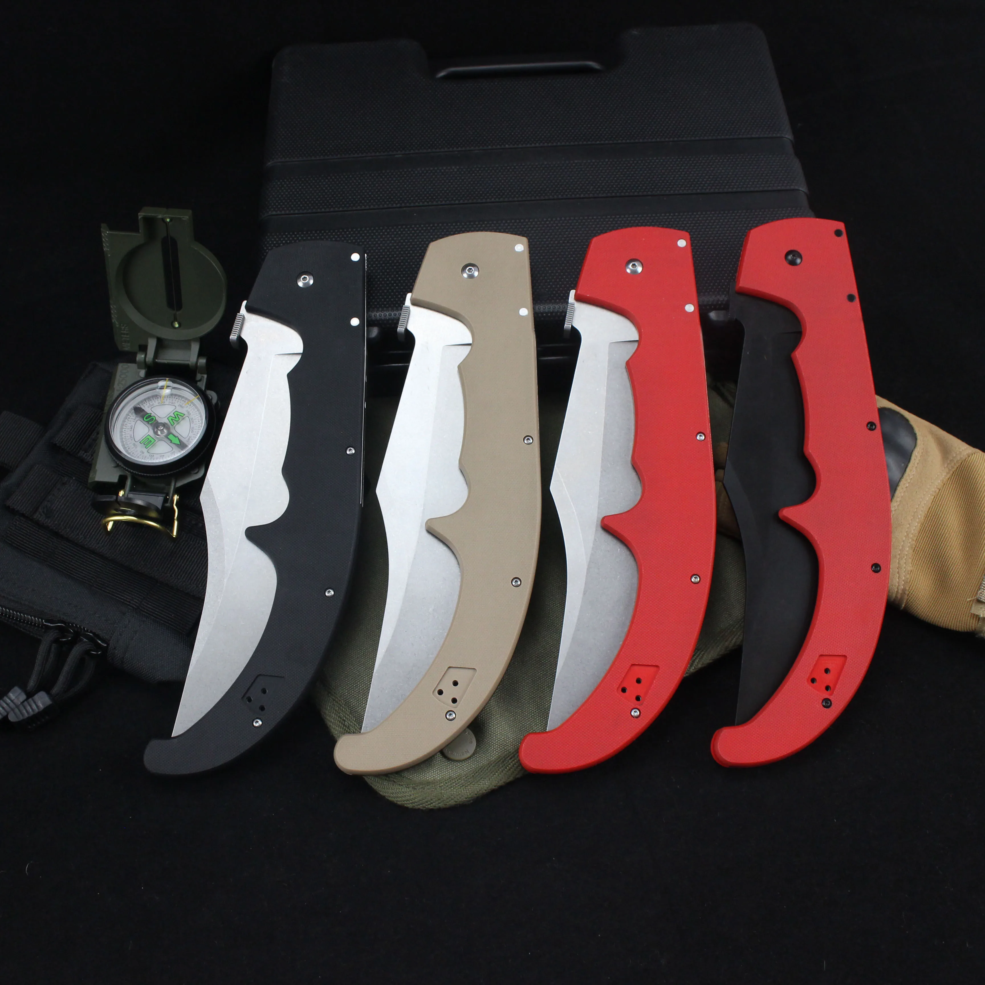 XL Knife Hunting Camping military Folding Knife 8CR13MOV Steel G10 Knives High hardness Outdoor Survival multifunction EDC Tool