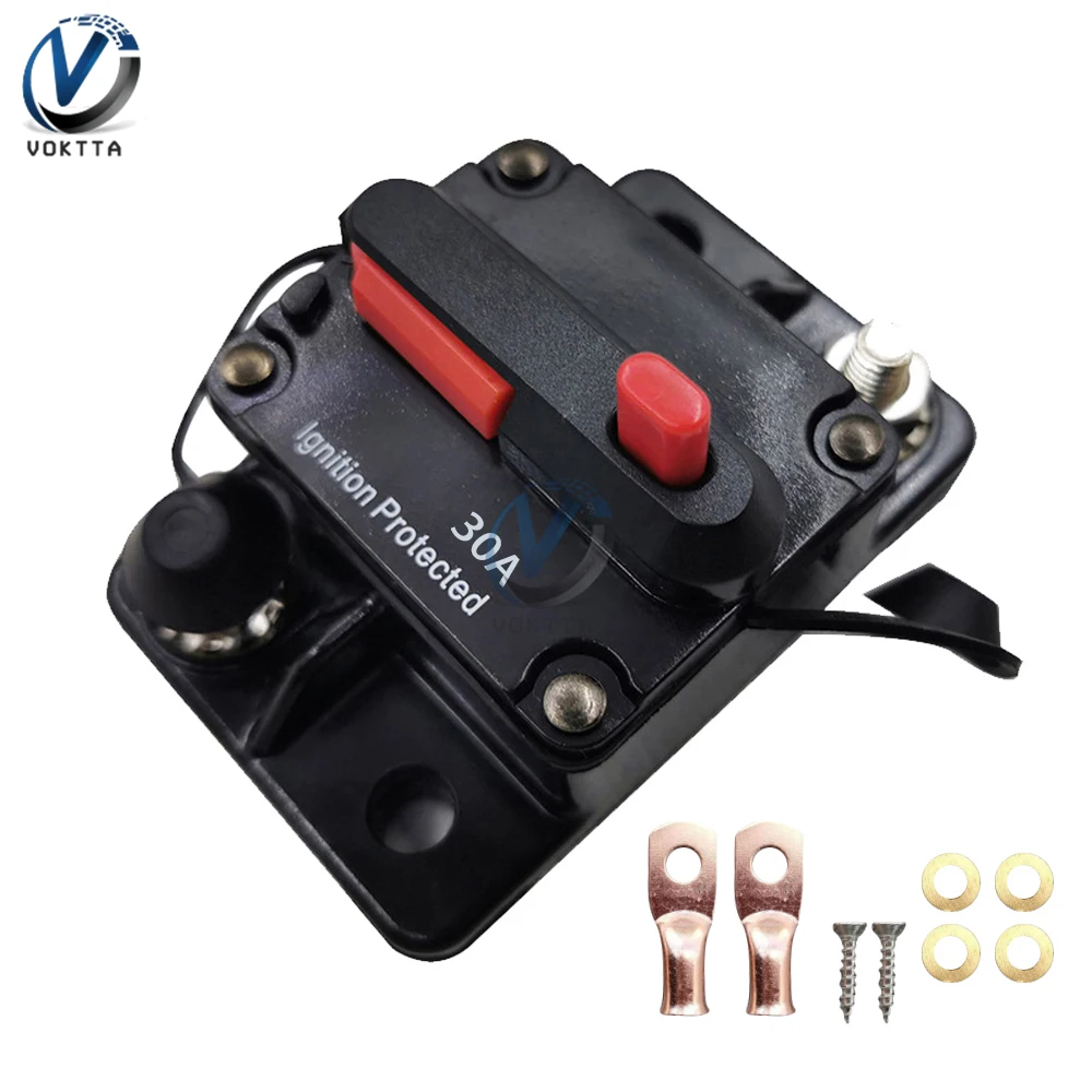 DC12-24V Circuit Breaker Reset Fuse 30-300A Switch Fuse Holder Waterproof Fuse Reset Car Protection Circuit Breaker Reset Switch