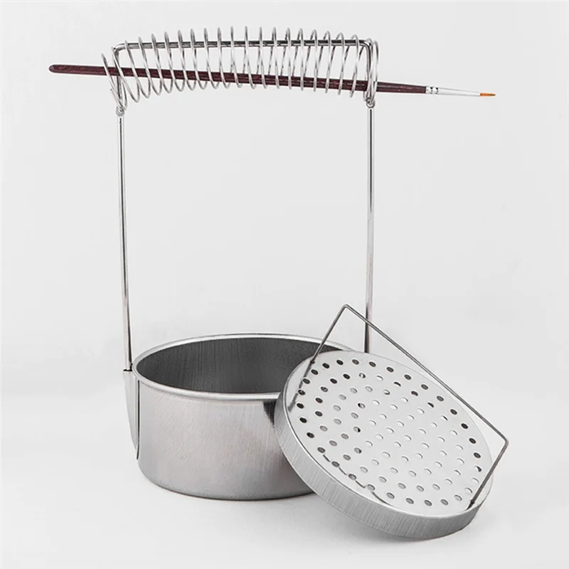 【รีบเร่ง】เครื่องซักผ้าแปรงศิลปินแบบพกพา,แปรงทาสีสแตนเลสพร้อมถังล้าง,หน้าจอแบบถอดได้และที่วางแปรง