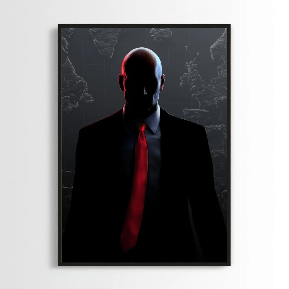 Game Agent 47 Hitman Poster Prints Wall Pictures Living Room Home Decoration