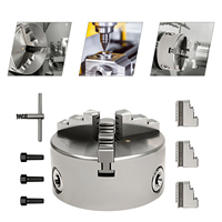 80mm/100mm/125mm 3-Jaw Self-Centering Chuck Adjustable Lathe Chuck Tools Set with Wrench for Clamping Milling Drilling Turning