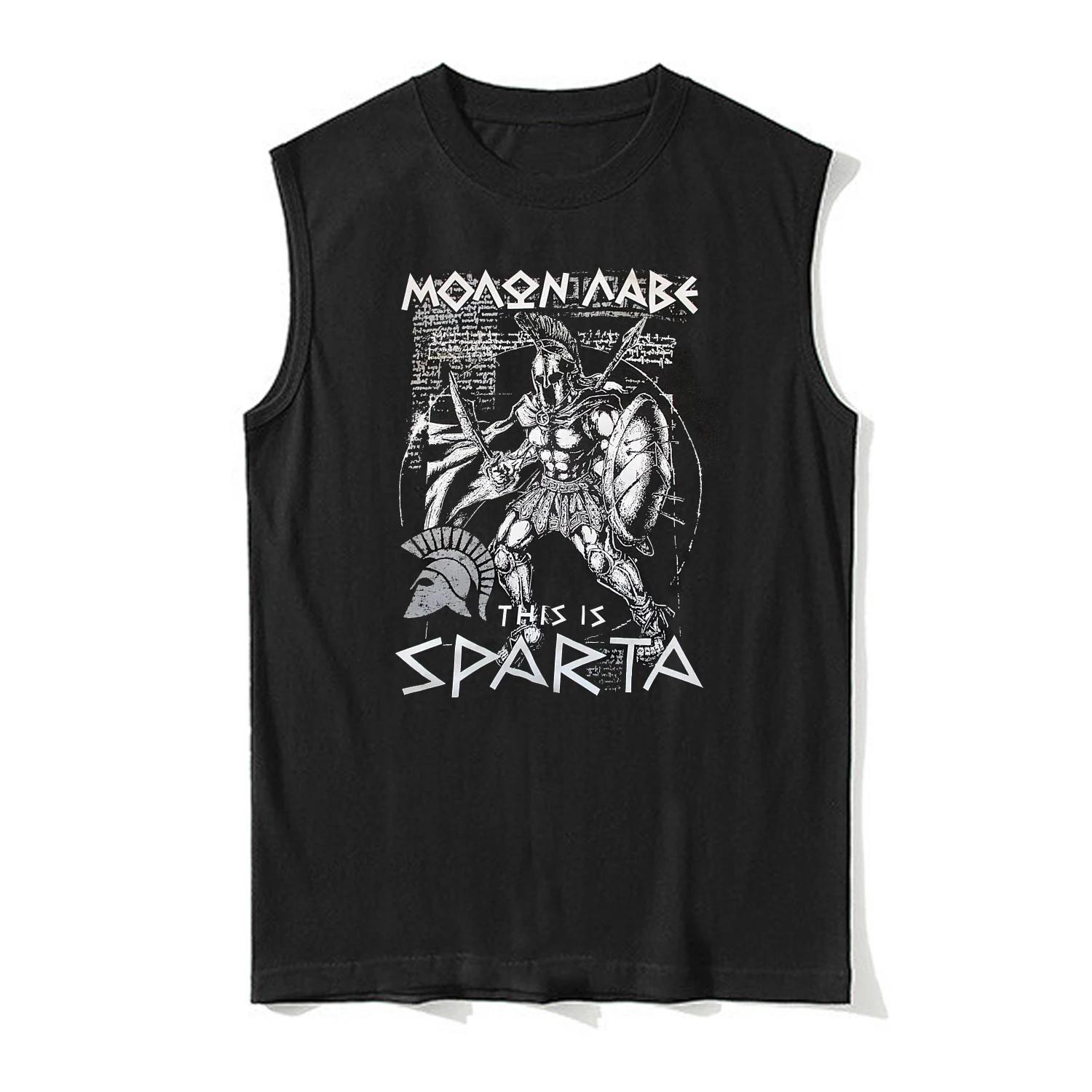 Spartan King Leonidas 300 Molon Labe This Is Sparta camiseta sin mangas nueva 100% algodón cuello redondo verano Casual chaleco para hombre camiseta sin mangas