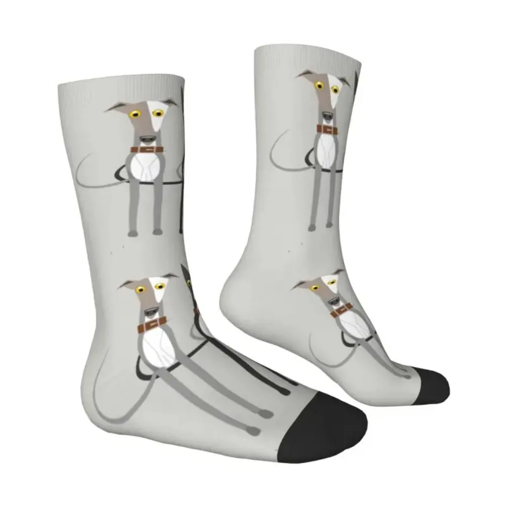 Cute Greyhound Sighthound Dog Dress Socks Mens Womens Warm Fashion Novelty Whippet Puppy Crew Socks