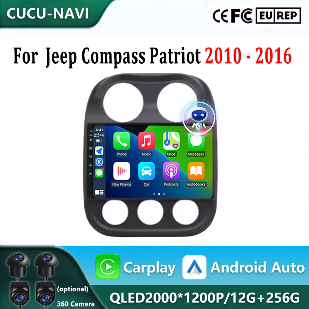 

Android14 Car Radio For Jeep Compass Patriot 2010 - 2016 Autoradio Stereo 2 Din Player GPS Navigation Carplay DSP OBD CD Player