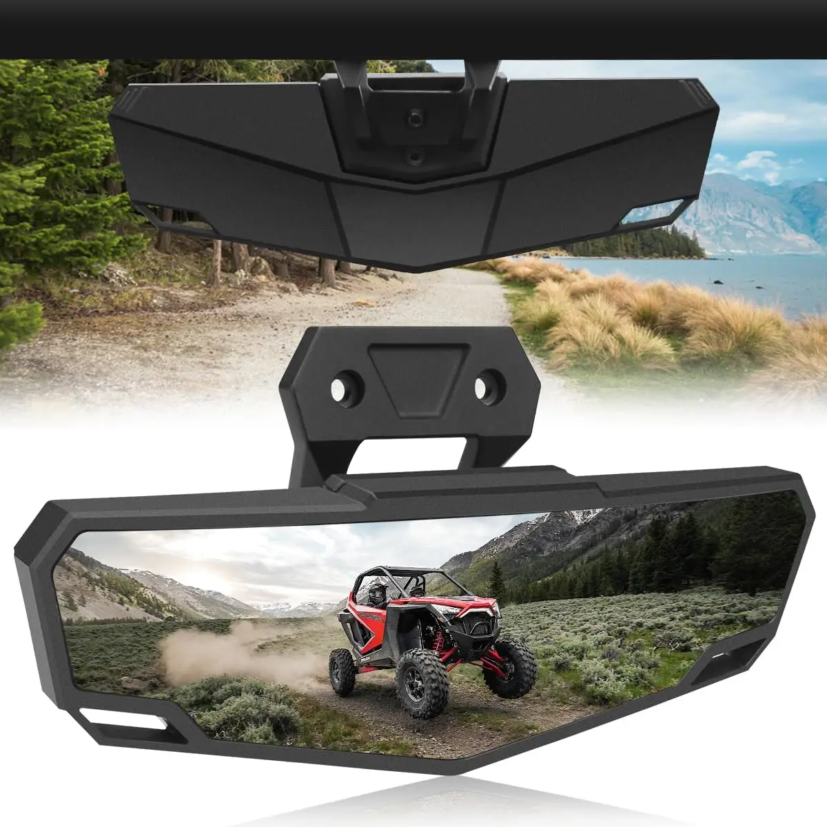 MOVOTOR Center Rear View Mirror High-Definition Race Convex Mirror for 2020-2023 Polaris RZR PRO XP/XP 4 Polaris RZR PRO R/R 4