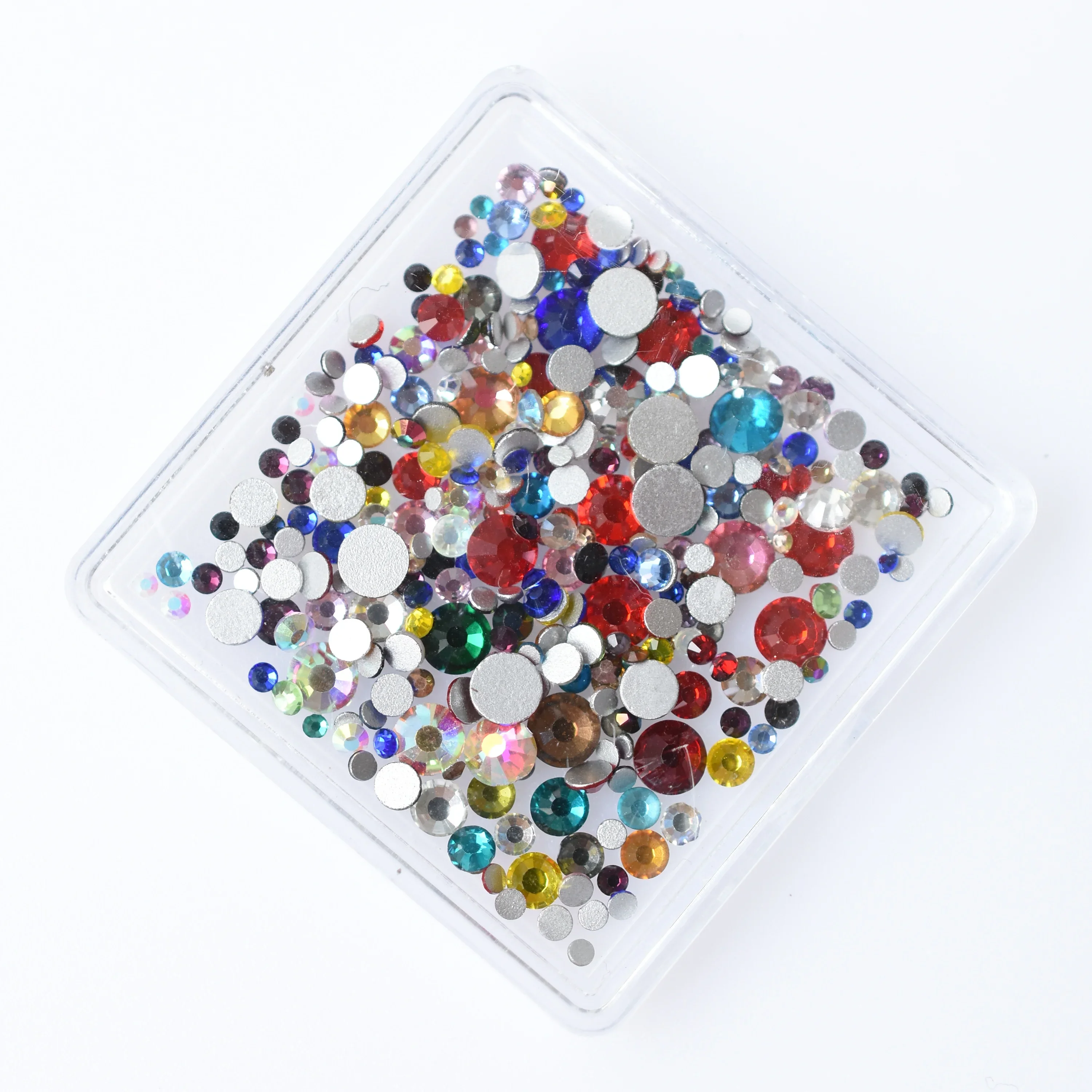 1Box Mixed Size SS4-20 Nail Art Decorations Glass AB Crystal Rhinestones FlatBack Diamond Gems 3D DIY Glitter Red Green Black