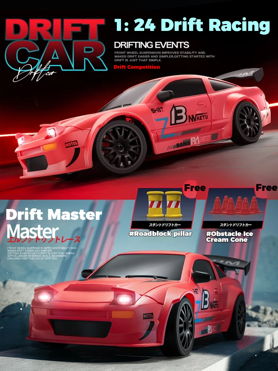 

AE86 Nissan 180SX 1:24 high-speed 4WD RC car drift car 2.4G remote control 4x4 racing car