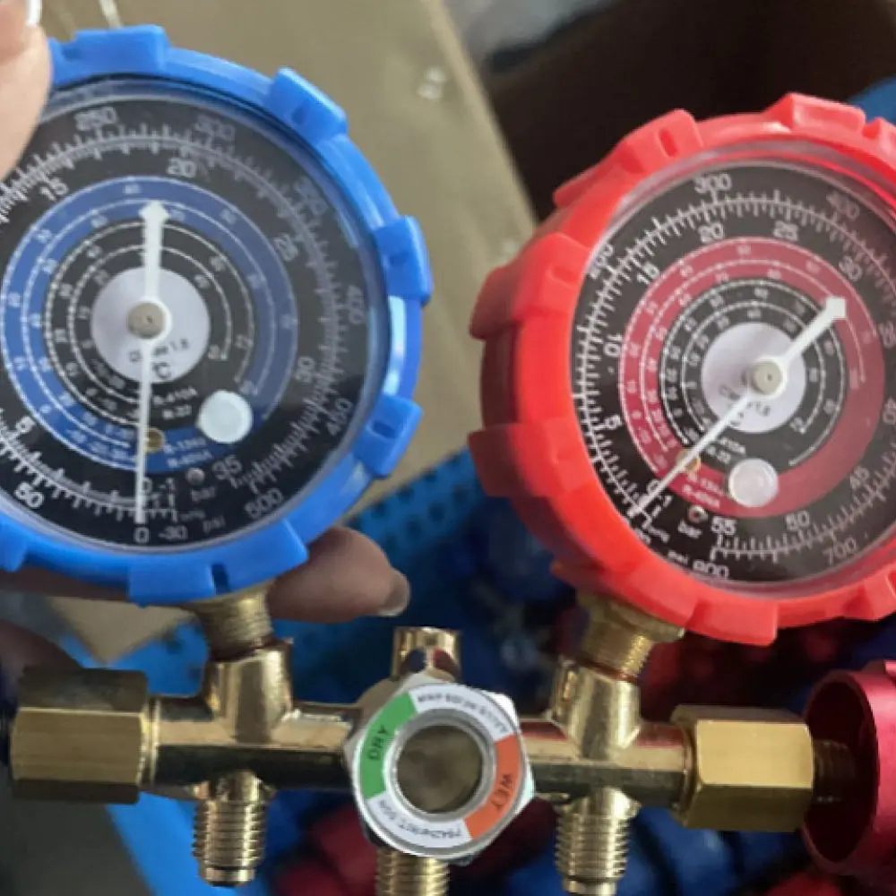 Portable Manifold Gauge Set R134a R22 AC Refrigerant Charging Tool Pressure Diagnostic Meter Air Conditioning Repair Gadgets