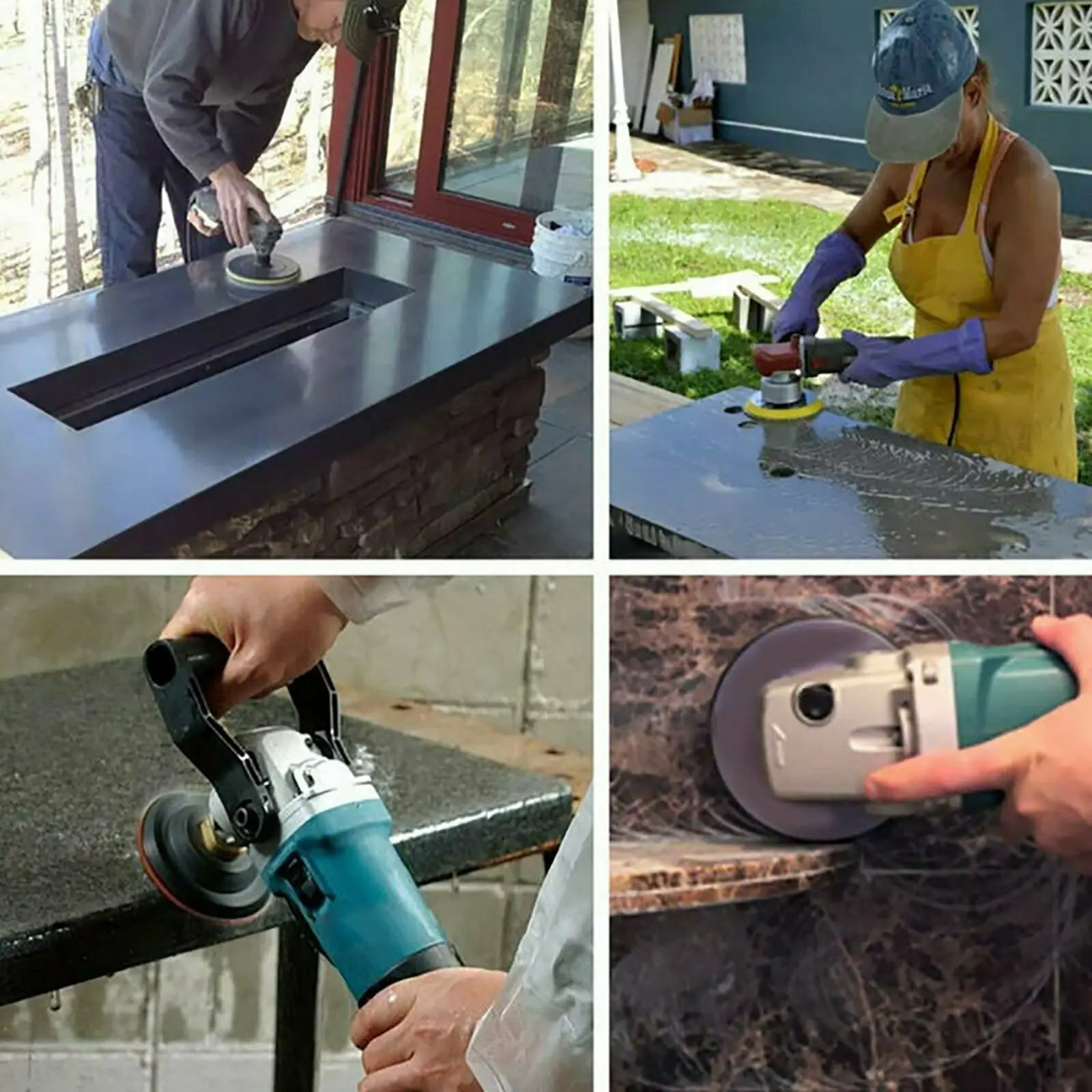 10 pçs almofadas de polimento diamante 4 Polegada molhado para granito mármore concreto pedra polimento disco moagem espelho