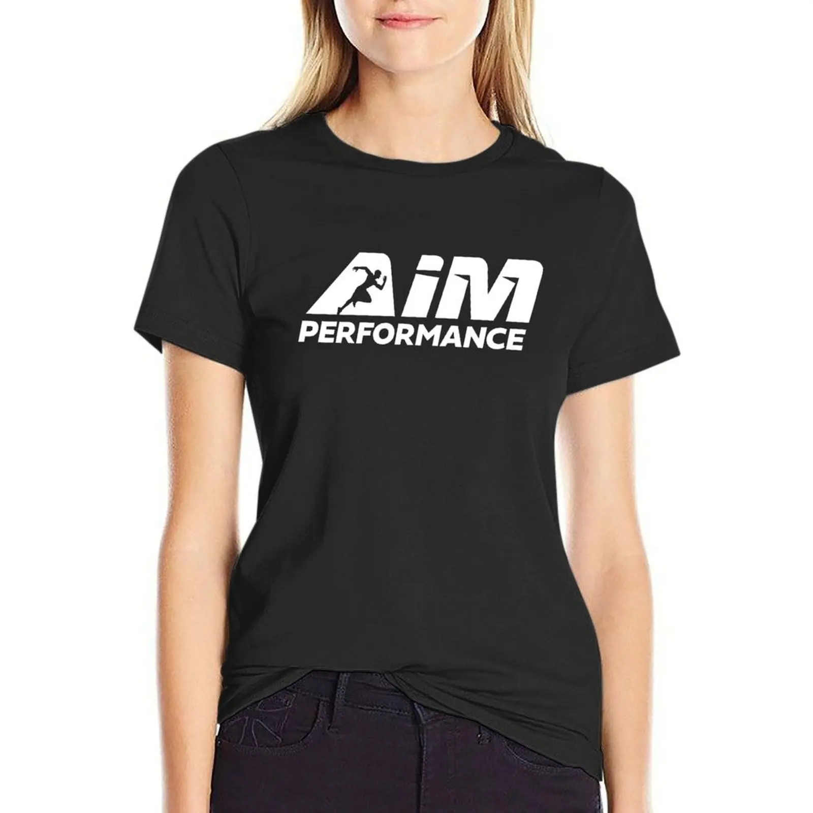 AIM Performance Solid White T-Shirt blanks cute tops summer clothes Women tops