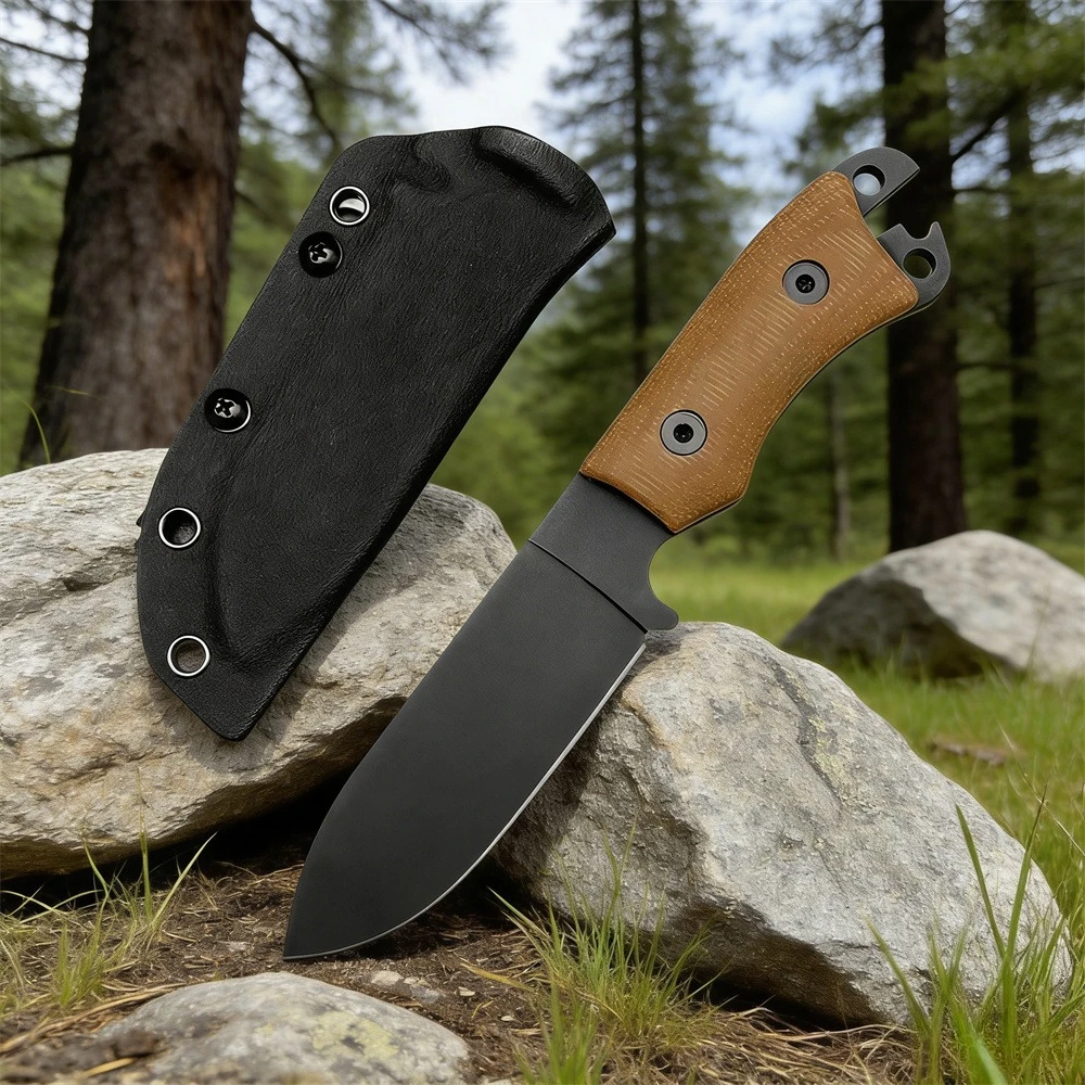 

Нож охотничий BK11 с фиксированным клинком из стали 8Cr13Mov, рукоять из льняной ткани, для выживания на природе, EDC снаряжение для кемпинга, походов, рыбалки, в подарок