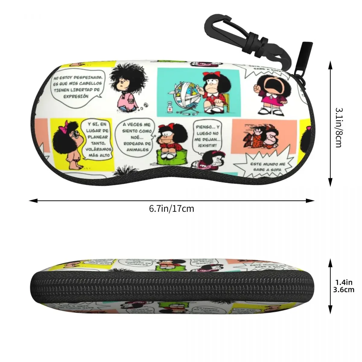 Custom Manga Quino Mafalda Shell Eyeglasses Case Women Men Cute Kawaii Cartoon Glasses  Sunglasses Box Pouch