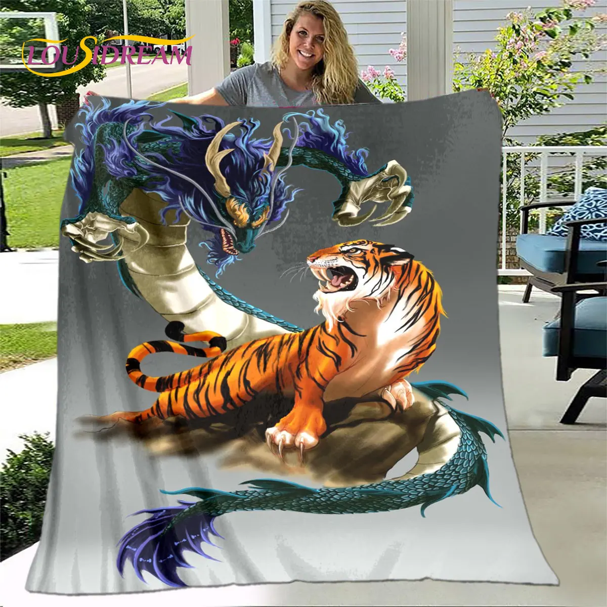 

3D Cartoon Mysterious Dragon Series Blanket,Flannel Blanket Throw Blanket,Warm Blanket for Living Room Bedroom Beds Sofa Party