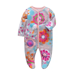 New born Clothes 0-12 Months Baby Footed Pajamas Girls and Boys Sleepwear Cotton Onesies Fashion Newborn Baby Clothes