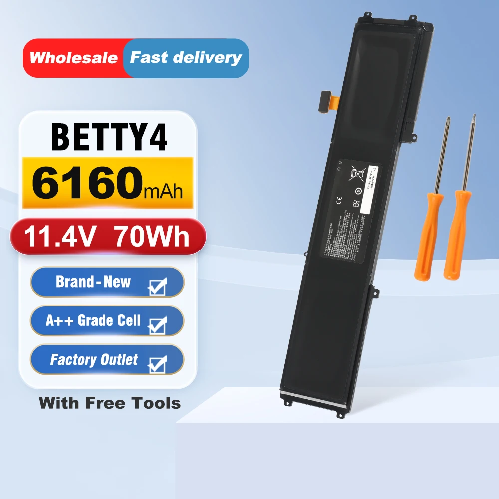 

ETESBAY BETTY4 Laptop Battery for Razer Blade 2016 14" V2 Series 3ICP4/56/102-2 RZ09-0195 RZ09-0165 RZ09-01953E72 6160mAh/70WH