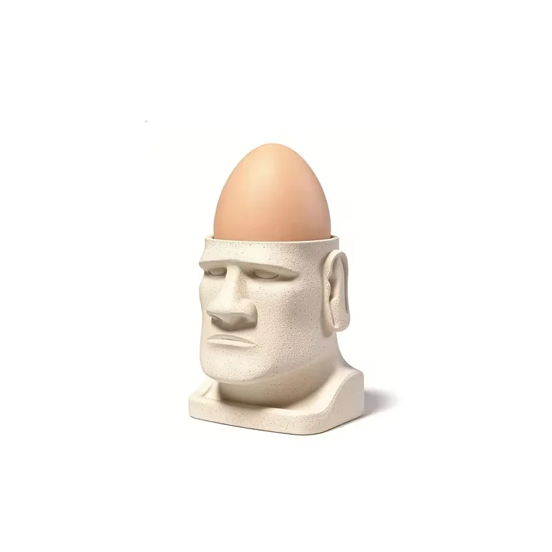 Moai Stone Statue Egg Holder, Creative Stone Head Egg Placement Tool, Dining Table Decoration, Creative Home Sculpture Ornament