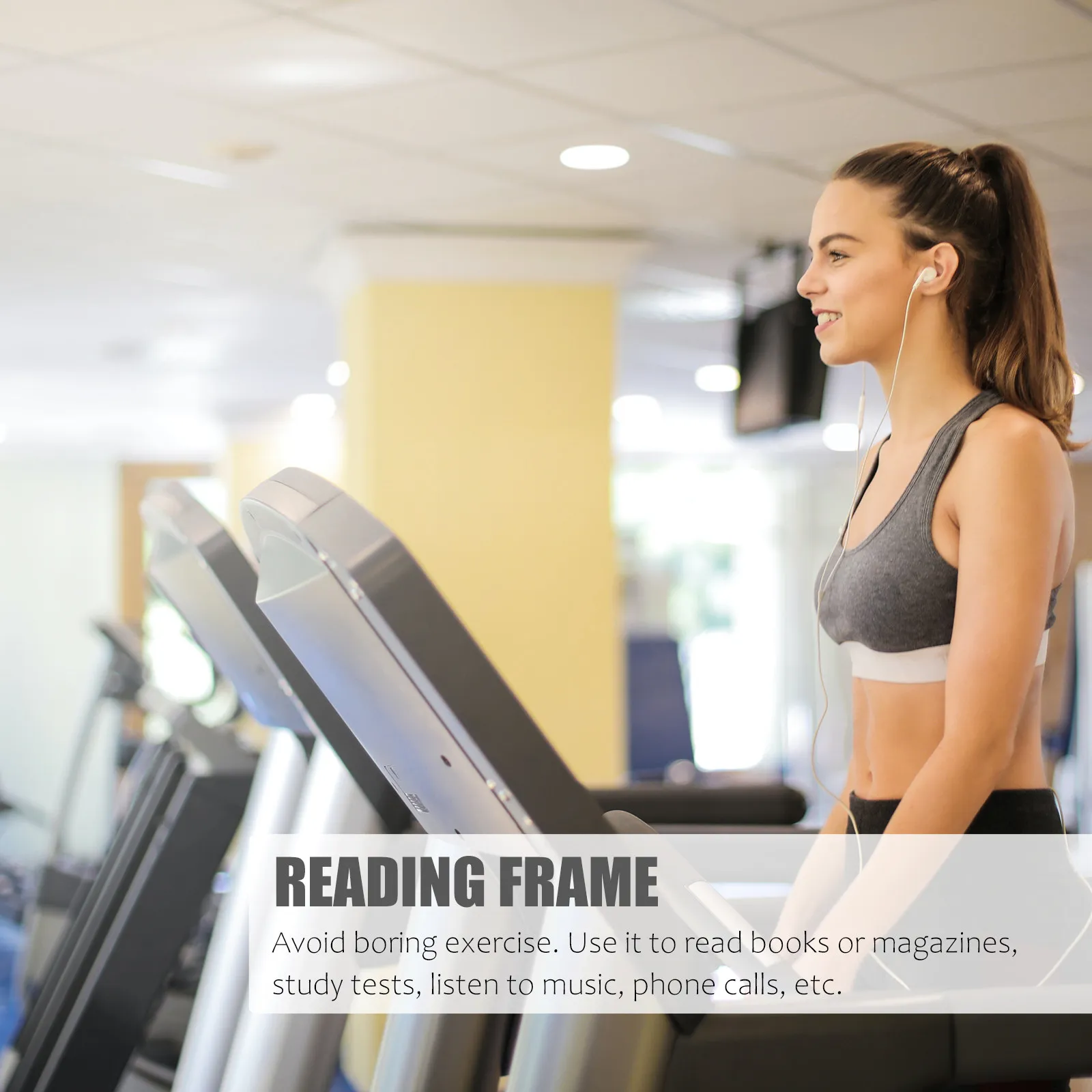 Treadmill Reading Rack Acrylic Premium Book Holder for Tablets Ebooks Magazines Exercise Companion Gym Home Study Music