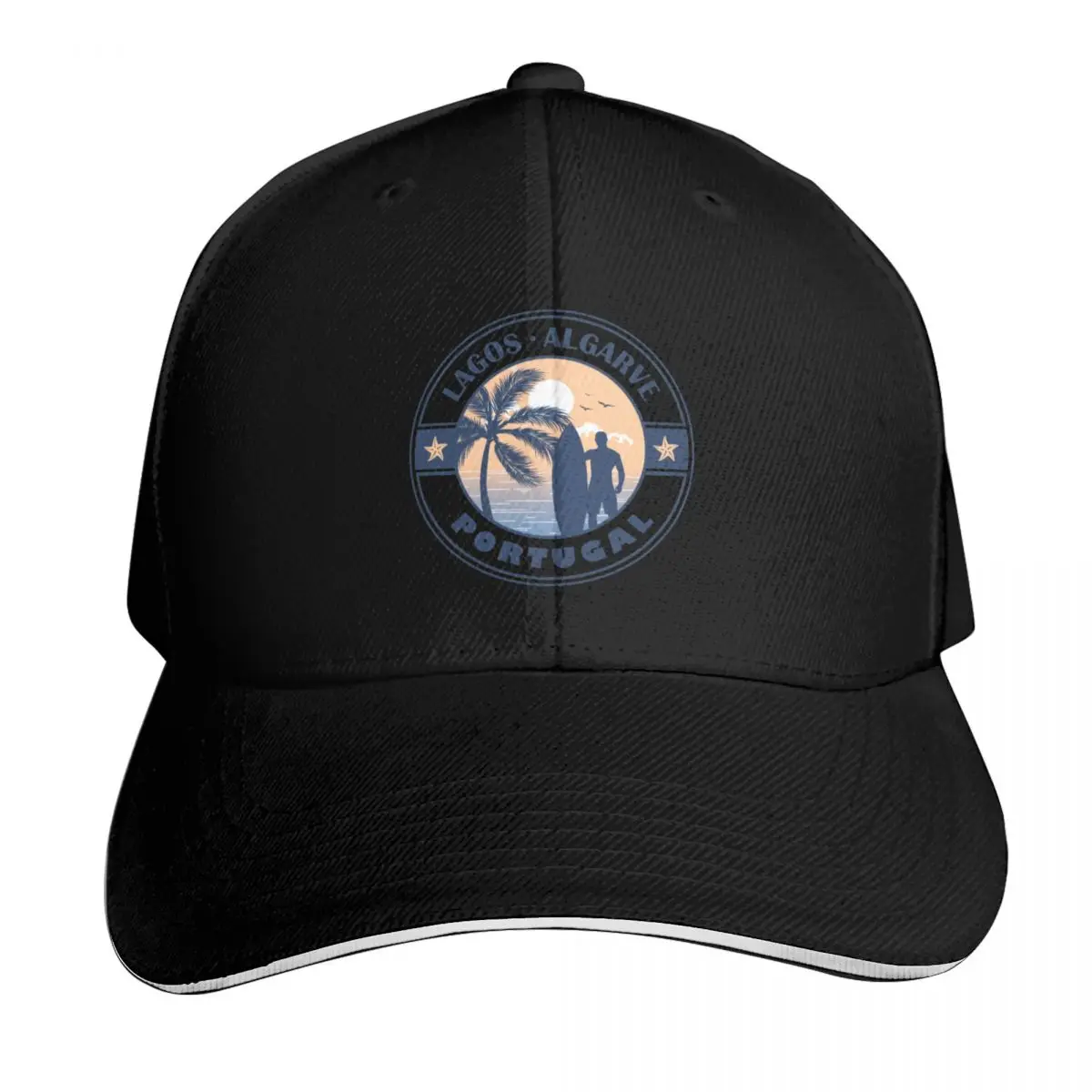 Lagos Algarve Portugal Summer Surfing Design Baseball Cap Lightweight Packable Gift for Him Her Casual Daily Wear