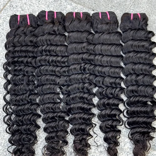 Imagen 2 del producto Mechones de ondas profundas, extensiones de cabello humano 100% de Color Natural, extensiones de cabello ondulado, mechones rizados profundos para mujeres negras, 100g/paquete