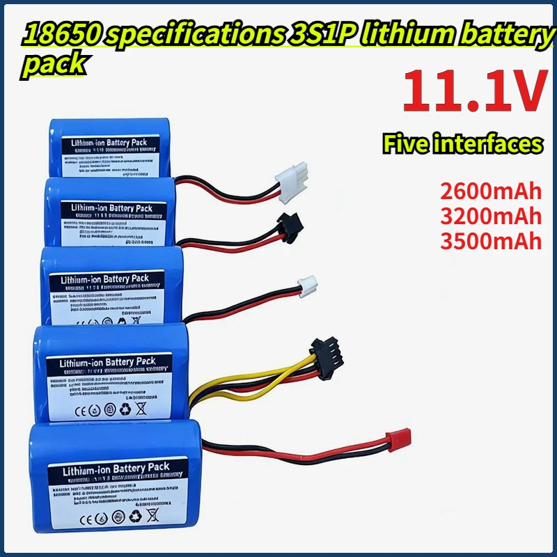 

3S1P 18650 rechargeable lithium battery pack 11.1V 2600mAh-3500mAh suitable for flashlight portable outdoor power supply