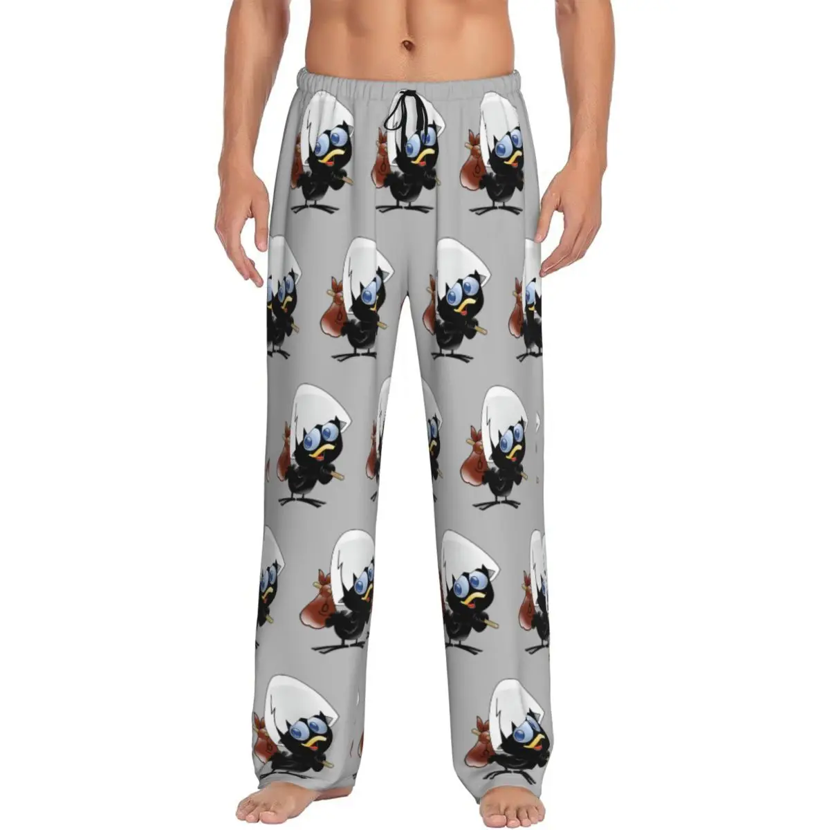 

Custom Calimero Pajama Pants Sleepwear Men Elastic Waistband Cute Cartoon Sleep Lounge Bottoms with Pockets
