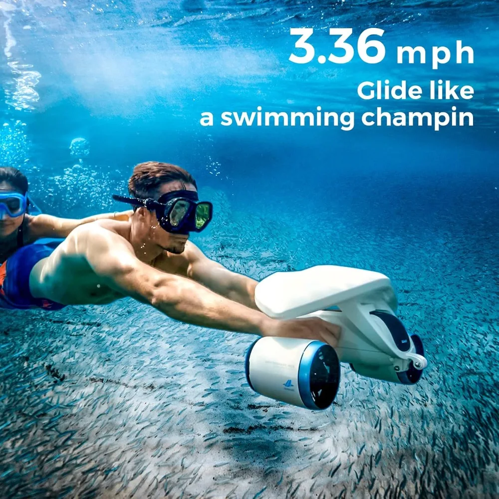 

Underwater Scooter with Action Camera Mount 30 Minutes 22lbf 131ft Waterproof Motors Water Sports Pool Diving Snorkeling