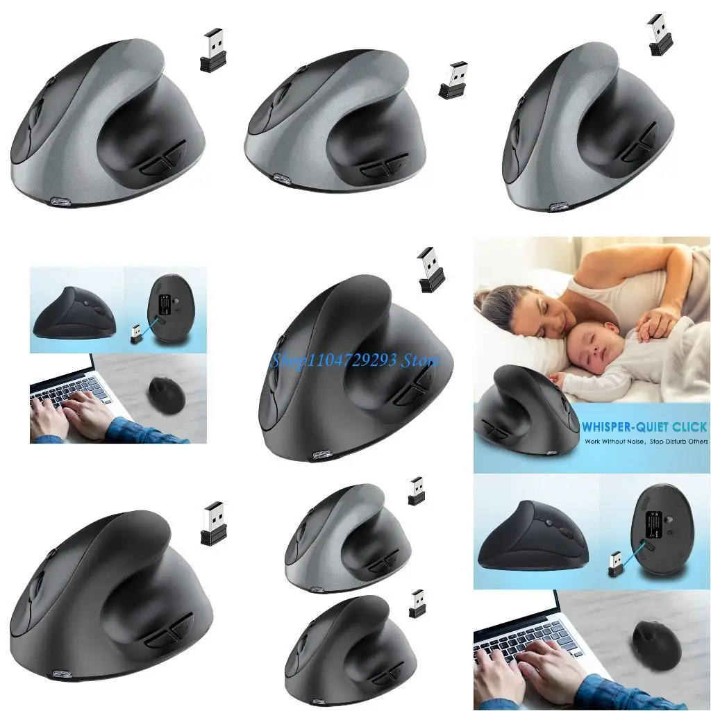 

Y2GD Office Vertical Mouse 2.4G+Bluetooth-compatible, Ergonomic, Rechargeable, Adjustable DPI