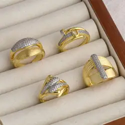 OCESRIO Fashion White Crystal Irregular Statement Rings for Women Copper Gold Plated Adust Open Ring Jewelry Gift rigs36