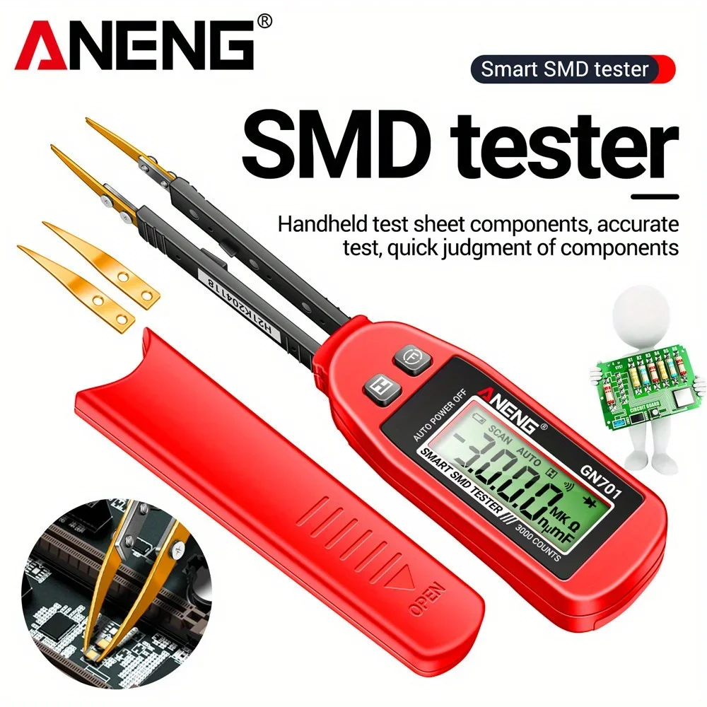 ANENG GN701 Digital Multimeter 3000 Counts Resistance Capacitor Diode Buzzer Data Retention CAT II Electrician Repair Test Tool