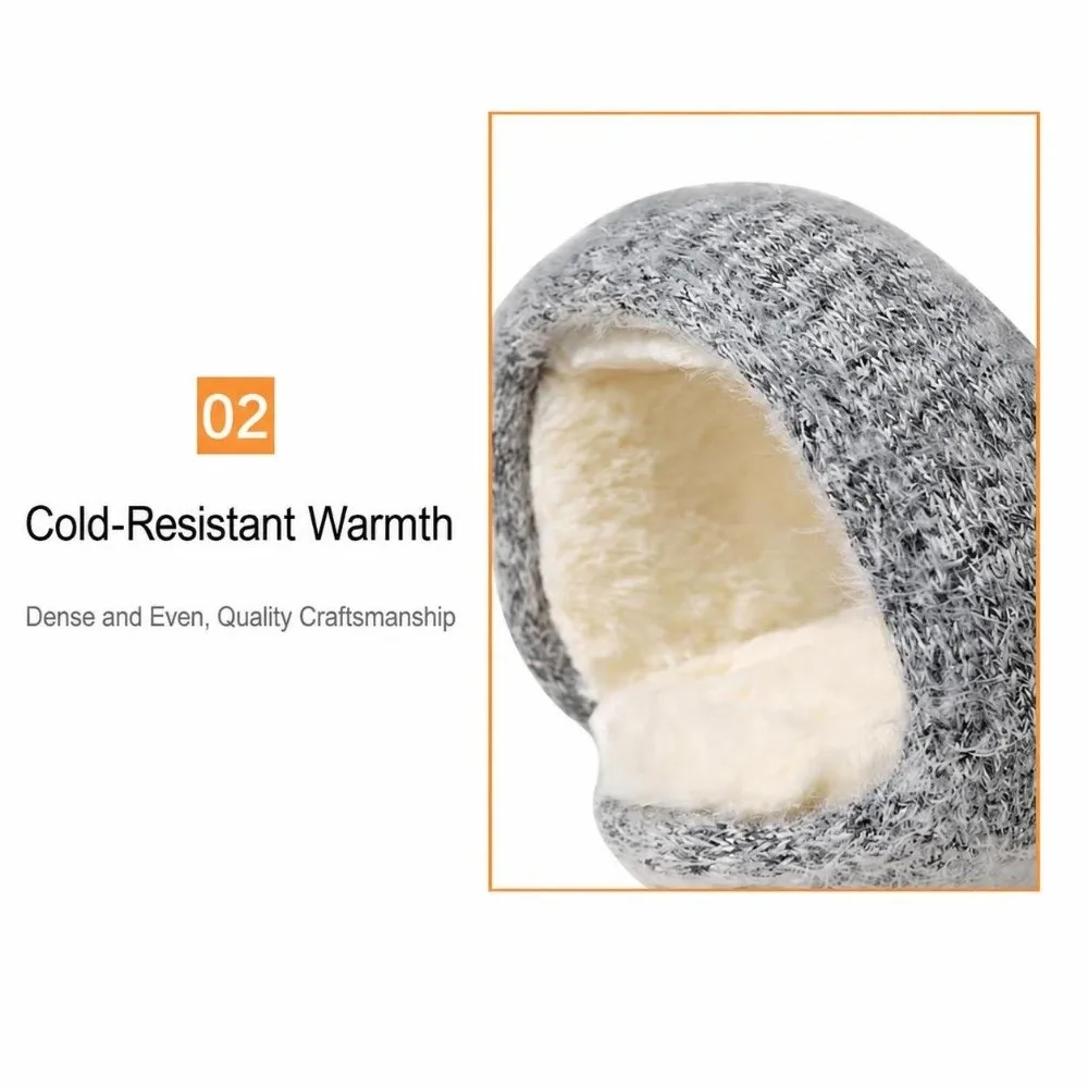 Back Worn Design Mohair Fleece Earmuffs Stretch Lining Foldable Ear Protector Portable Lightweight Knitted Ear Warmers