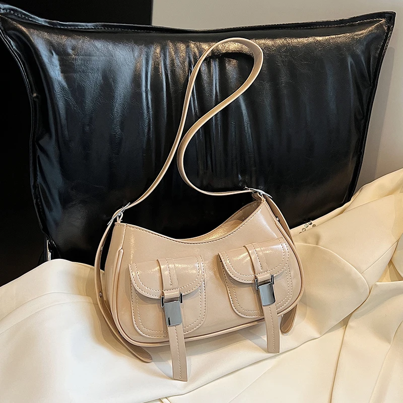 

Fashion Luxury Design PU Leather Shoulder Bag Women Small Clutch Handbag Purse Female Underarm Bag Travel Totes