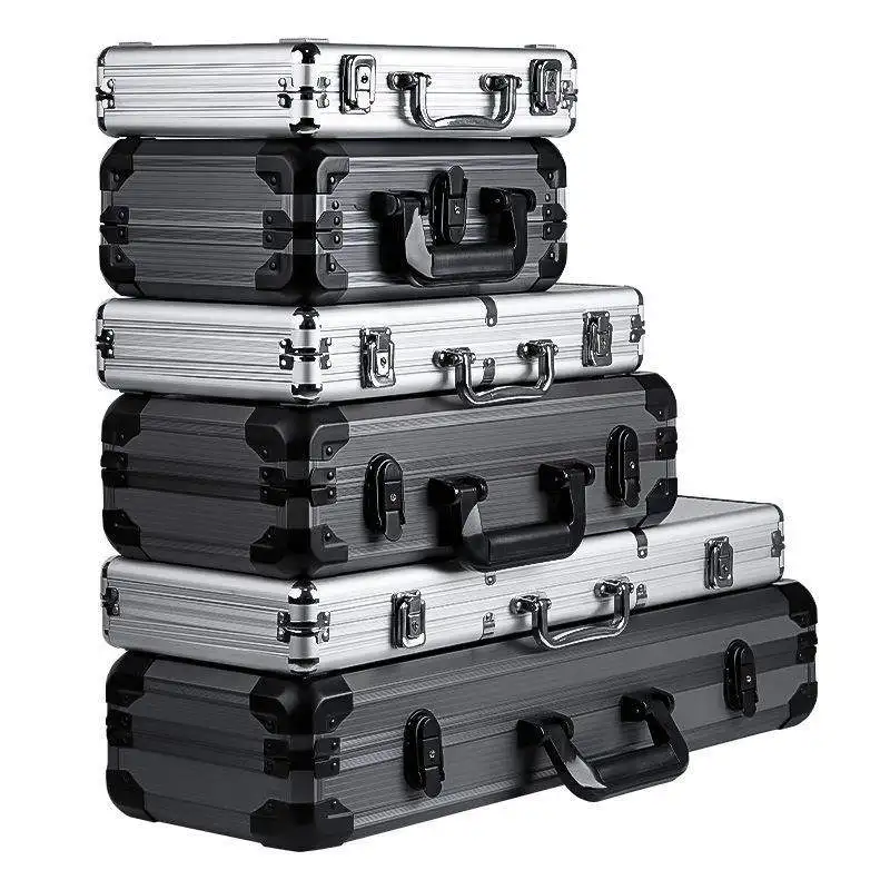 xx-Professional Aluminum Tool Case Black Lock Durable Aluminum Instrument Tool Carry Case Potable Aluminum Hard Case