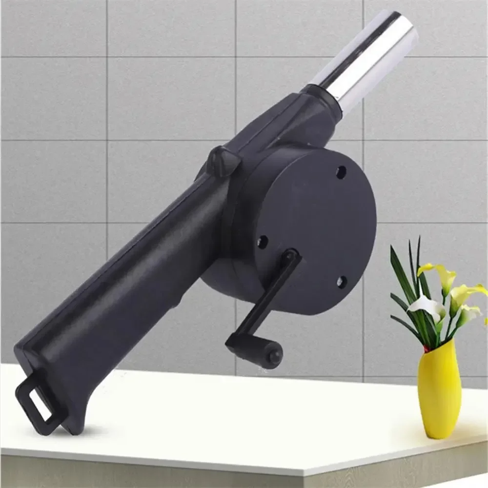  Hand-cranked Air Blower Barbecue Fan Mini Portable BBQ Grill Fire Bellows Picnic Camping Accessories Outdoor Hand Tools