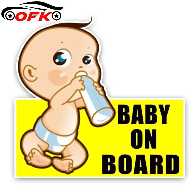 

Warning Sign Lovely Colored Car Sticker BABY ON BOARD Decoration Baby Graphic toon 13.5*12.9CM