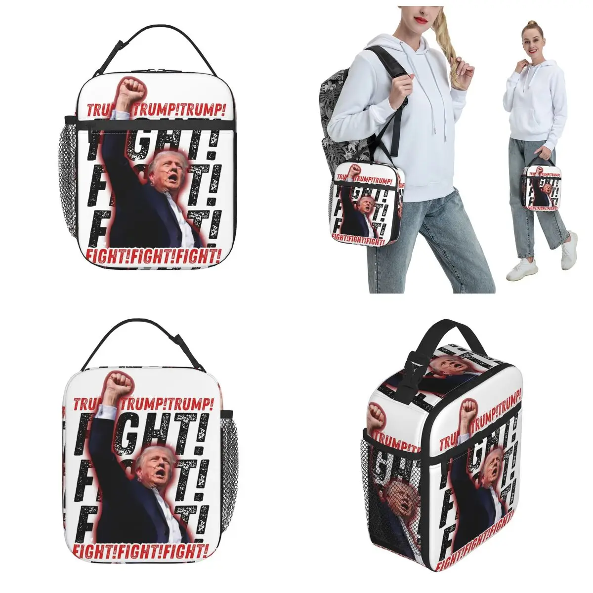 Lunch Box 2024 Trump Shot Fight President Election Shooting at Trump Storage Food Box Multifunction Cooler Thermal Bento Box