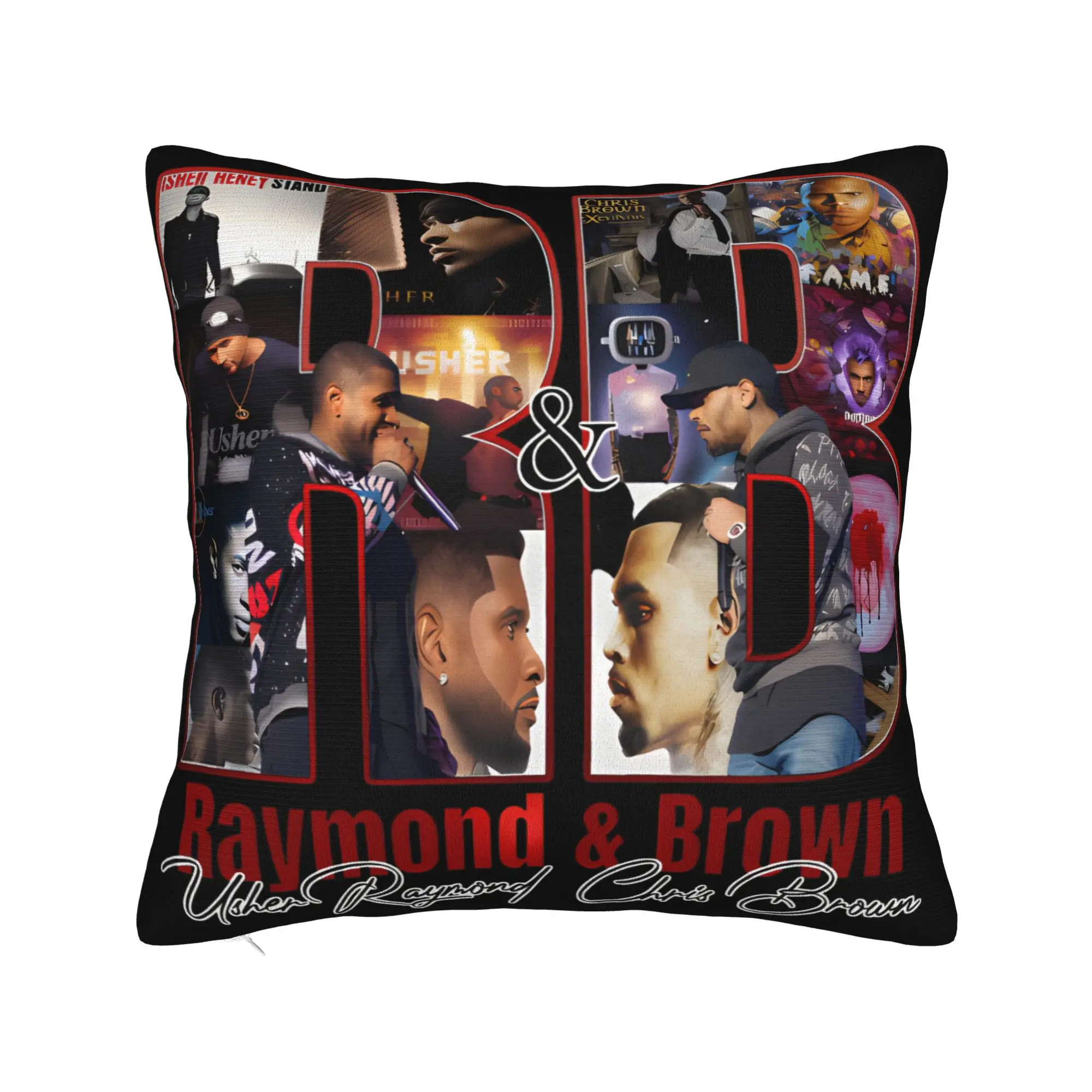 Chris Brown Usher R&B Tour 2026 Pillowcases Product Printed Cushion Cover Decoration  Pillow Case Cover Home Multiple Sizes