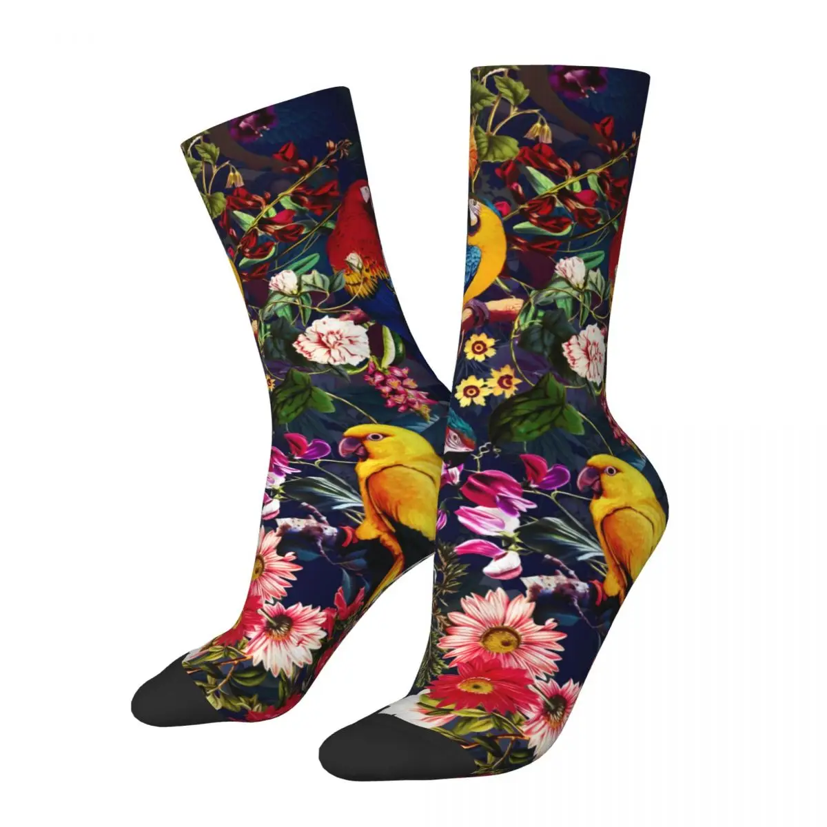 Floral And Birds XLV Men's Socks Vintage Harajuku Street Style Novelty Casual Crew Sock