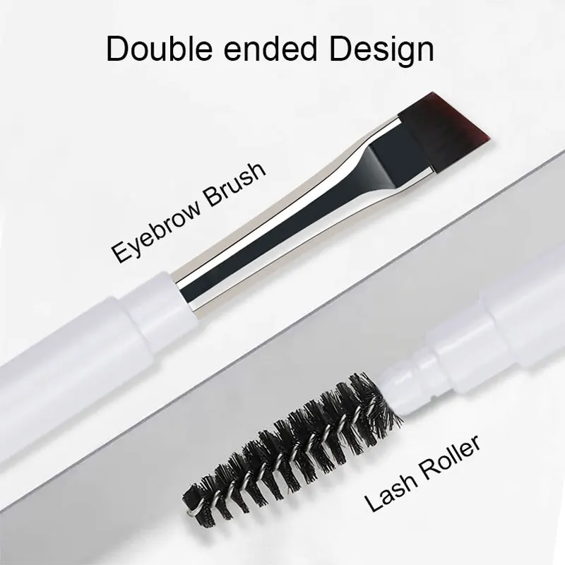 Double ended Portable Makeup brushes Travel size Make up brushes Eyeshadow Eye Brow Crease essential cosmetic tools with lid