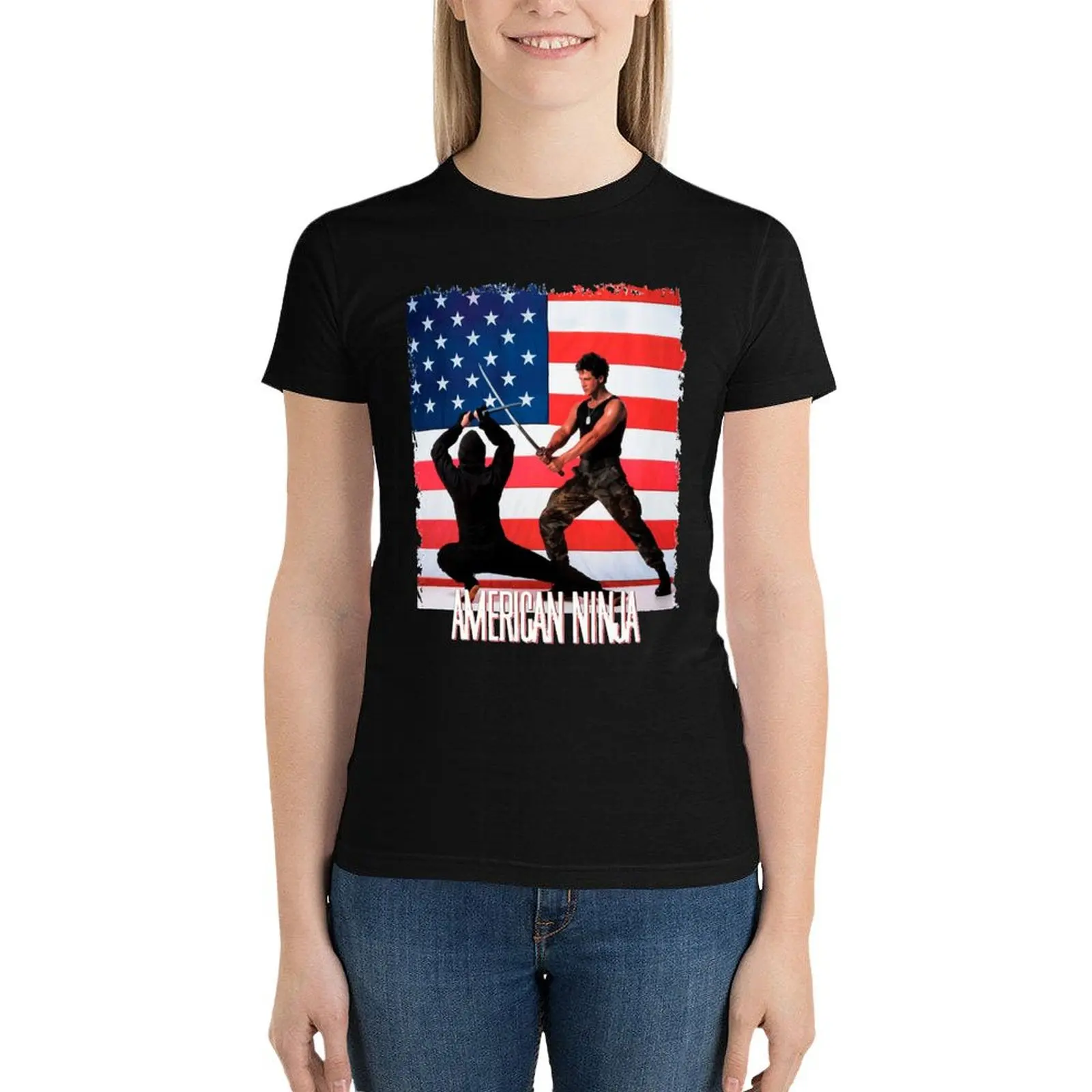 American Ninja Martial Arts Michael Dudikoff Black Star Classic T Shirt T-Shirt animal prinfor T-shirts for Women