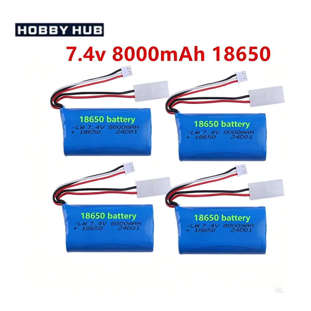18650 Li-ion Battery 7.4V 8000mAh with Tamiya Plug For Remote Control Helicopter Toys Parts 2S Battery For RC Cars Truck Boats